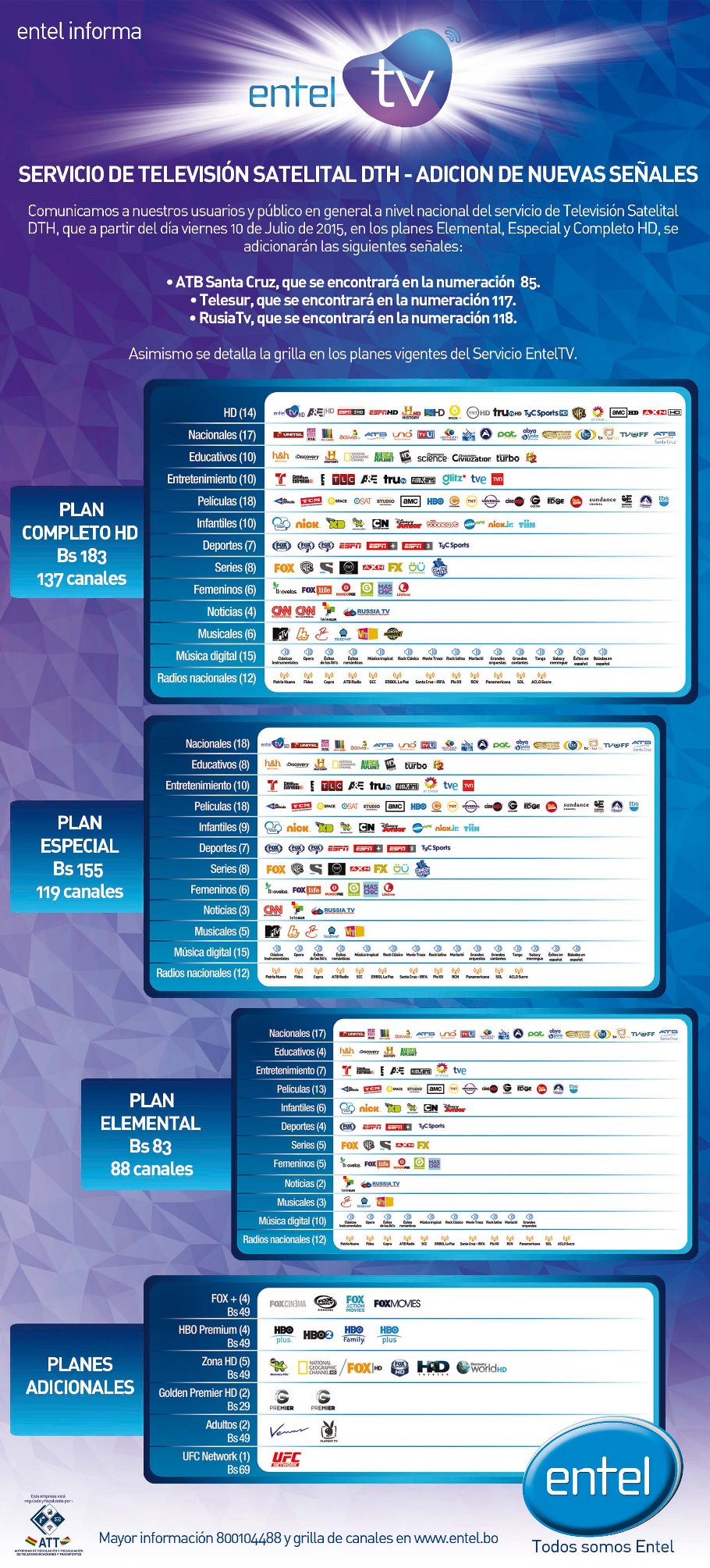 comunicado entel TV